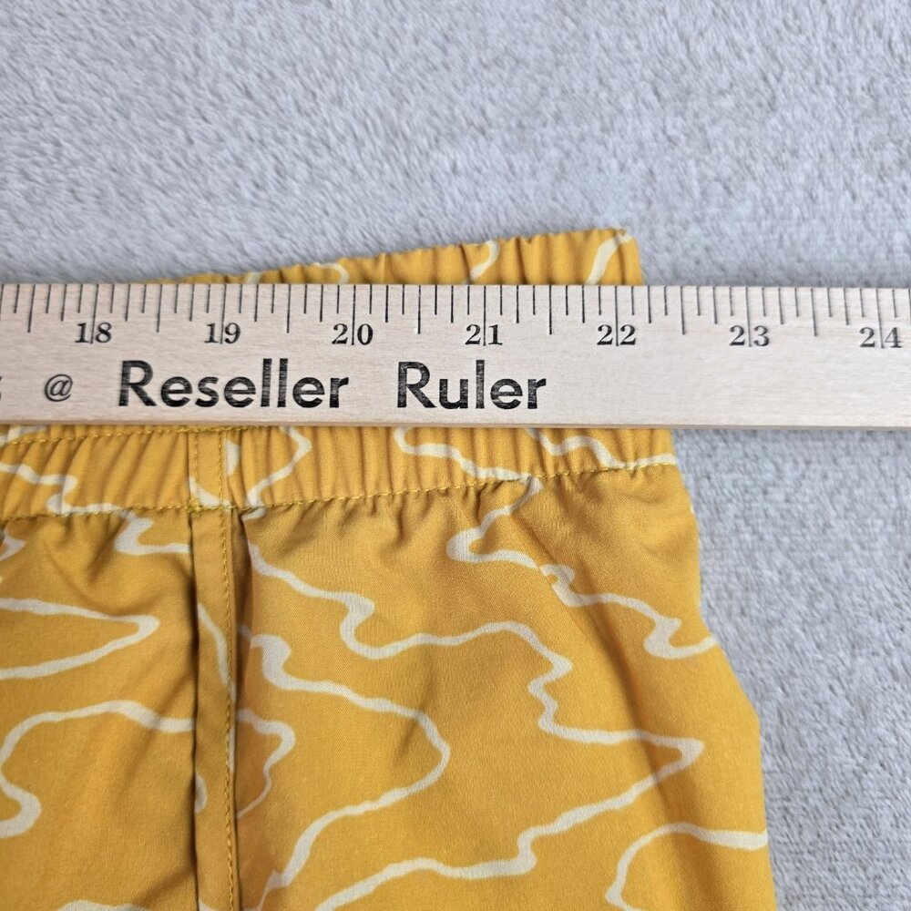 Athleta Womens 3X Running Shorts Printed MESH Racer RUN Yellow Athletic Lined - Picture 13 of 16